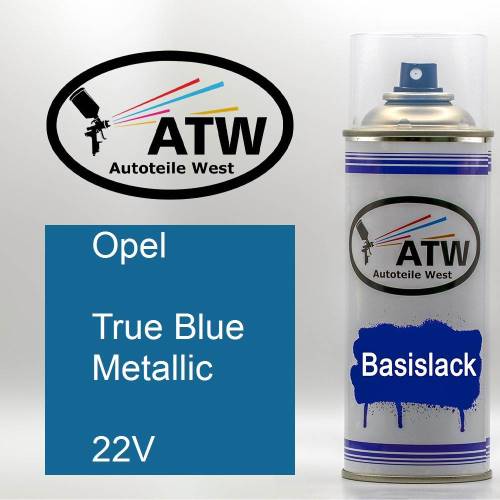 Opel, True Blue Metallic, 22V: 400ml Sprühdose, von ATW Autoteile West.